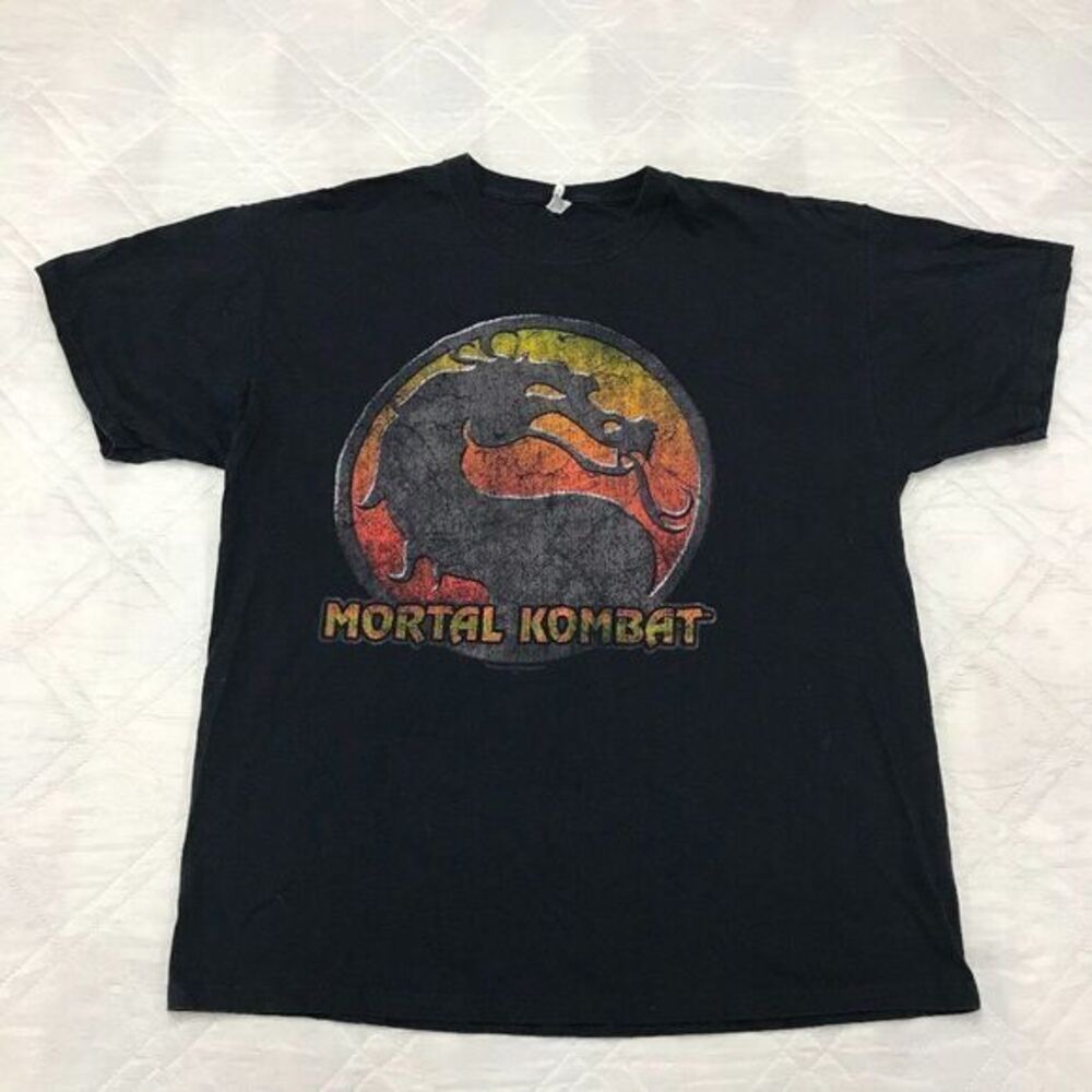 Vintage‎ Mortal Kombat Jerzees Black T shirt XL